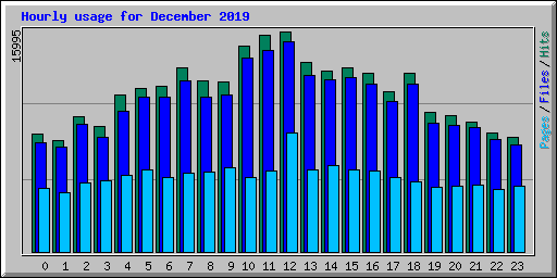 Hourly usage for December 2019